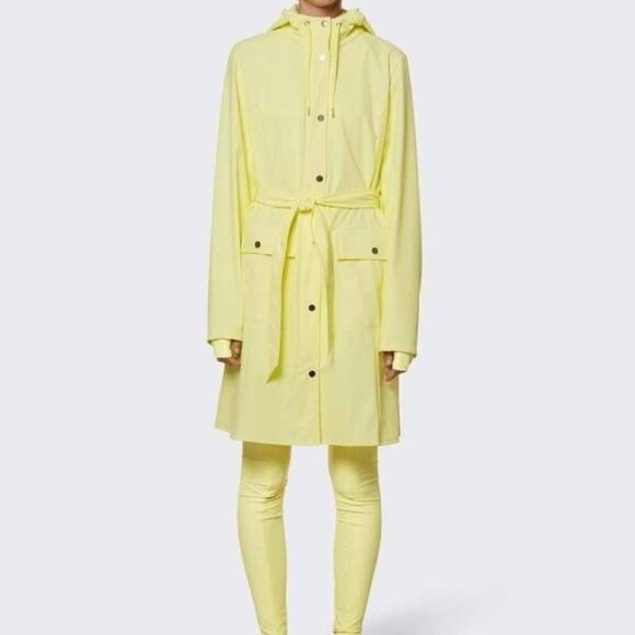 Rains Women's Rain Jacket, color Straw Yellow, Waterproof, Size Medium, NWT - Picture 2 of 11